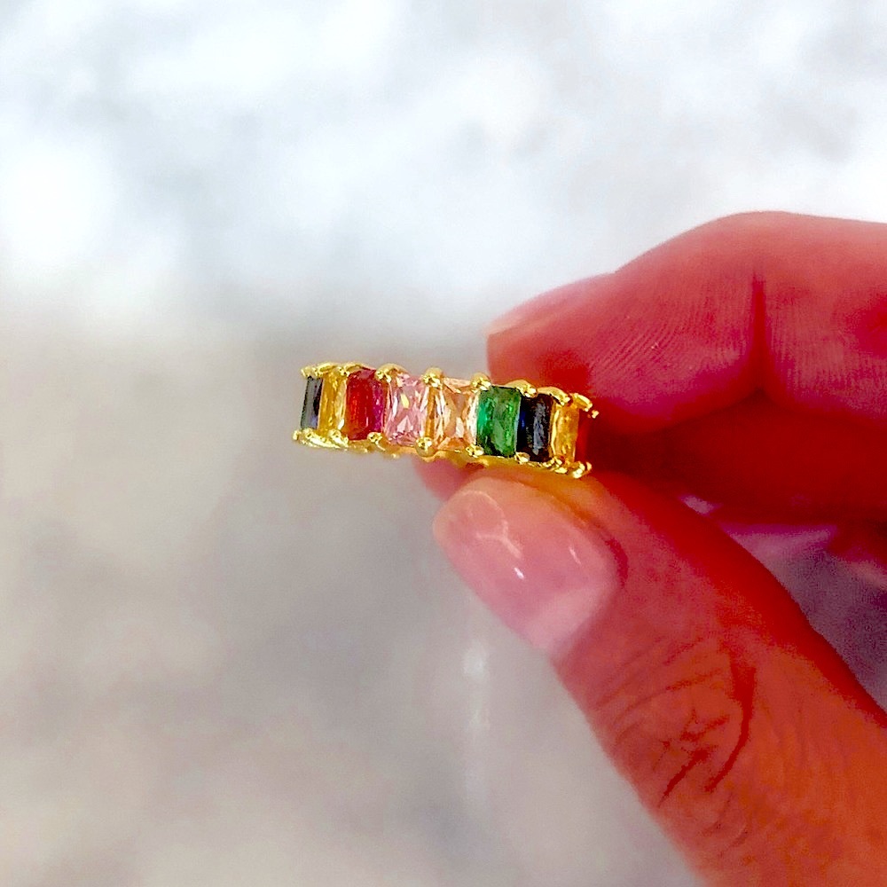 Rainbow Baguette Ring - Picture 5 of 12